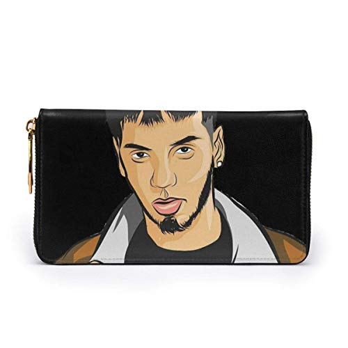 XCNGG Hbokink AnuelAs PicAA Elegante Tarjetero De Cuero Atmosférico Personalizado Negro