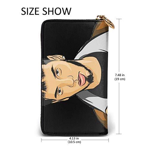 XCNGG Hbokink AnuelAs PicAA Elegante Tarjetero De Cuero Atmosférico Personalizado Negro