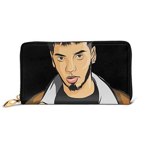 XCNGG Hbokink AnuelAs PicAA Elegante Tarjetero De Cuero Atmosférico Personalizado Negro