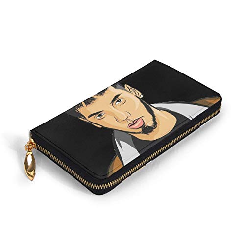 XCNGG Hbokink AnuelAs PicAA Elegante Tarjetero De Cuero Atmosférico Personalizado Negro