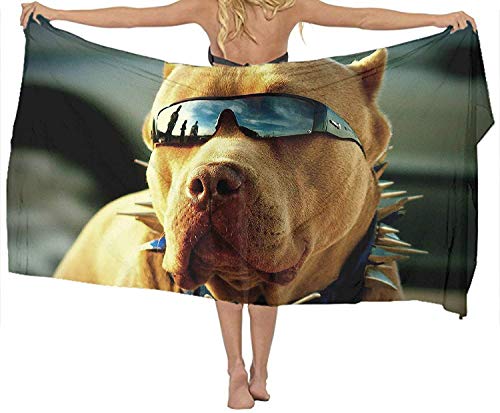 xcvgcxcvasda Serviette de Bain, Soft, Quick Dry, Classic Womens Swimwear Cover up Beach Sarong Wrap Pitbull Dogs Scarf,Non-Toxic Decor