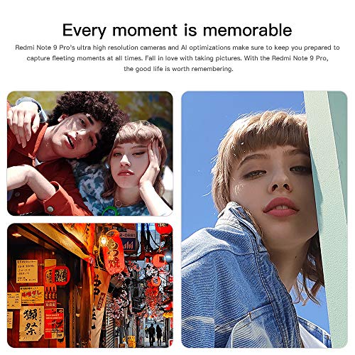 Xiaomi Redmi Note 9 Pro Teléfono 6GB RAM+128GB ROM, 6,67" Pantalla Completa, Procesador Snapdragon 720G Octa-Core, 16MP Frontal y 64MP + 8MP + 5MP + 2MP AI Quad Cámara Trasera Versión Global (Verde)