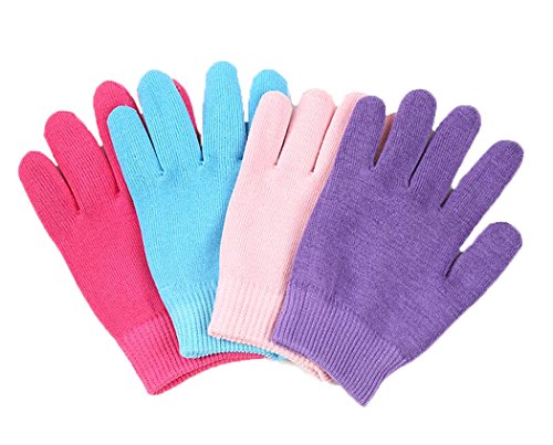 Xiaoyu gel spa guantes suavizar la piel hidratante tratamiento mano máscara guantes de cuidado - rosa roja