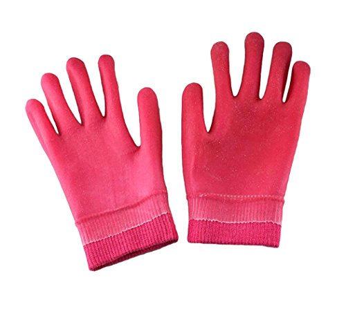 Xiaoyu gel spa guantes suavizar la piel hidratante tratamiento mano máscara guantes de cuidado - rosa roja