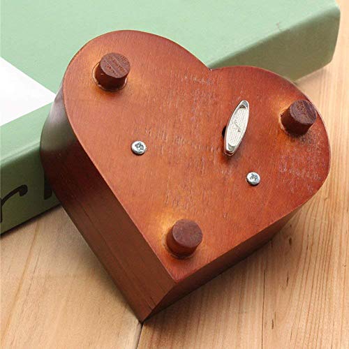 XIAOYY Caja de música de Madera con Forma de corazón Caja de Maquillaje Decoración de Hogar para cumpleaños, día de San Valentín, día de la Madre-To_Alice