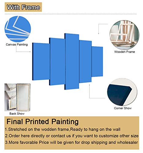 XIMDLS 5 Piezas Lienzo Pintura Arte de la Pared Carteles, Bosque Animal Zorro, Hojas Rojas caídas