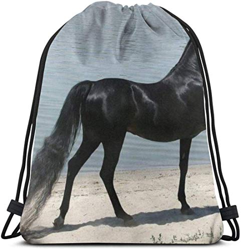 xinfub Cool Horse (23) Mochila con cordón de impresión 3D Mochila Bolsas de Hombro Bolsa de Gimnasio para Adultos 16.9"X14 de Moda 4658