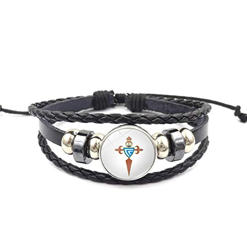 xinxin24 Pulsera De Cuentas Tejida Multicapa con El Logotipo del Equipo De Fútbol De La Liga Royal Vigo Celta Football Club