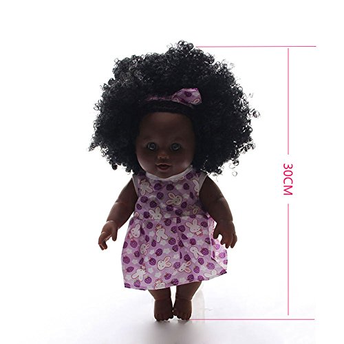 XINYU Reborn Baby Doll Negro Piel Niña Realista Baby Doll 30 Cm Realista Juguete Infantil Regalo De Cumpleaños del Niño,B