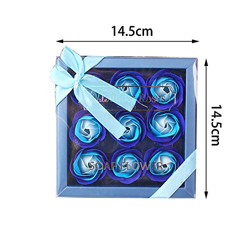 Xiton 1 Paquete De Flores Perfumadas Con JabóN De BañO, PéTalos De Rosa, En Forma De Planta, Aceite Esencial, JabóN De Rosa, Set De Regalo Dulce Para El DíA De La Madre(Azul)