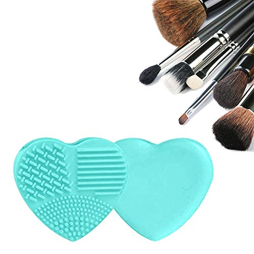 Xiton 1PC Cepillo De Silicona Limpia Brochas Maquillaje Maquillaje Cepillo De Lavado CorazóN En Forma De Huevo Cepillo Maquillaje Cepillo De Limpieza Estera De Limpieza Herramienta De Lavado (Verde)