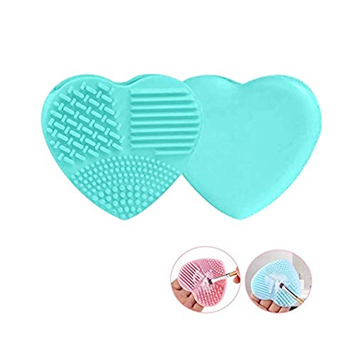 Xiton 1PC Cepillo De Silicona Limpia Brochas Maquillaje Maquillaje Cepillo De Lavado CorazóN En Forma De Huevo Cepillo Maquillaje Cepillo De Limpieza Estera De Limpieza Herramienta De Lavado (Verde)