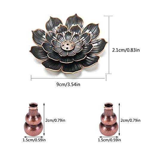 Xiuyer Lotus Quemador Incensario Soporte Incienso Latón Mini Metal Quemador Incienso para Accesorios Regalo Decoración Casera