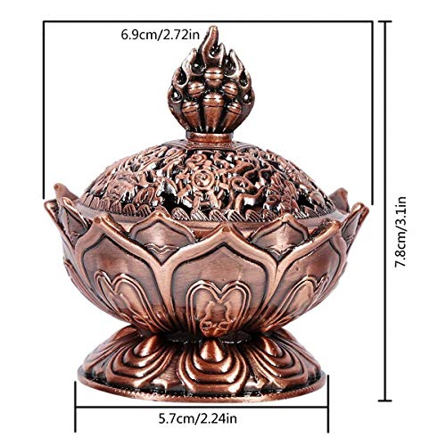 Xiuyer Lotus Quemador Incensario Soporte Incienso Latón Mini Metal Quemador Incienso para Accesorios Regalo Decoración Casera