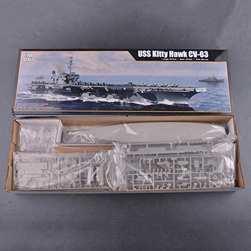XIUYU Ensambladas portaaviones Modelo de simulación, coleccionables, 1 350 Us Navy Kitty Hawk CV- Buque de Guerra Modelos Kitty Hawk 12,2 cm X 46,7