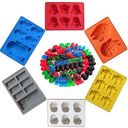 XMWW Bandeja de Hielo de Star Wars Molde de Silicona Bandeja de Cubitos de Hielo Molde de Chocolate Death Star, Storm Trooper