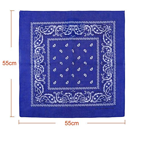 XUTONG 12 bandanas Rascado Pañuelo Unisex, Diadema para el cabello, Bufanda para el cuello Ciclismo Vaquero, Bandanas para hombres y mujeres