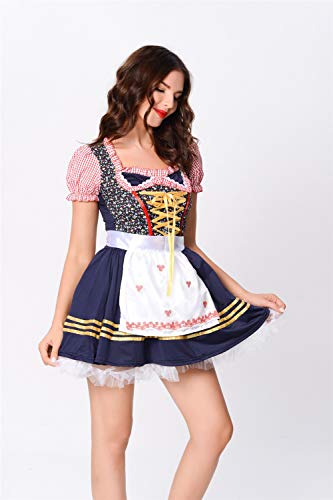 XYFW Desconocido Alemán Munich Beer Girl Uniforme Fiesta Tradicional Bávara Ropa De Mucama Disfraz De Halloween Cosplay,XL