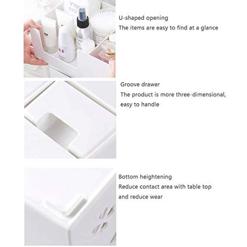 XYZMDJ - Caja de almacenamiento de cosméticos para dormitorio con acabado de escritorio, máscara para el cuidado de la piel, pintalabios de plástico tipo estante de acabado multifuncional