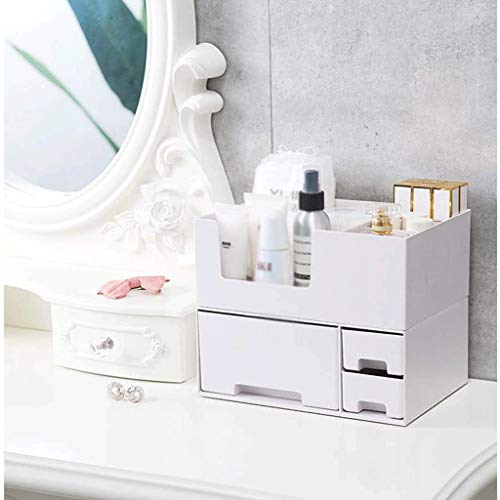 XYZMDJ - Caja de almacenamiento de cosméticos para dormitorio con acabado de escritorio, máscara para el cuidado de la piel, pintalabios de plástico tipo estante de acabado multifuncional
