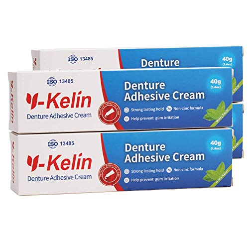 Y-Kelin Crema adhesiva para dentaduras postizas 40gr /1.4oz (4 PACK)