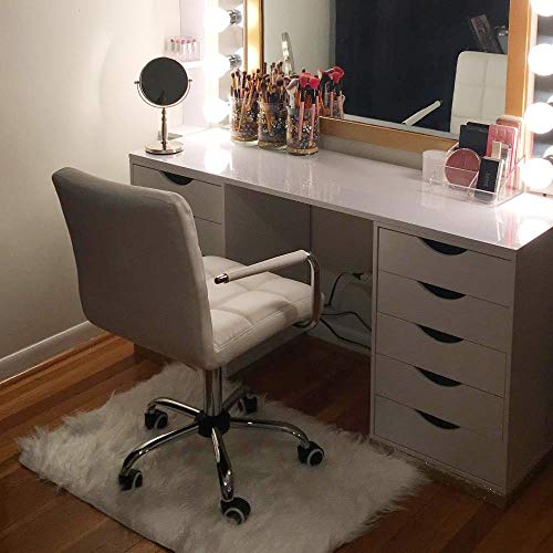 Yaheetech Silla Taburete Giratorio Altura Ajustable Carga MAX 120Kg para Oficina Trabajo