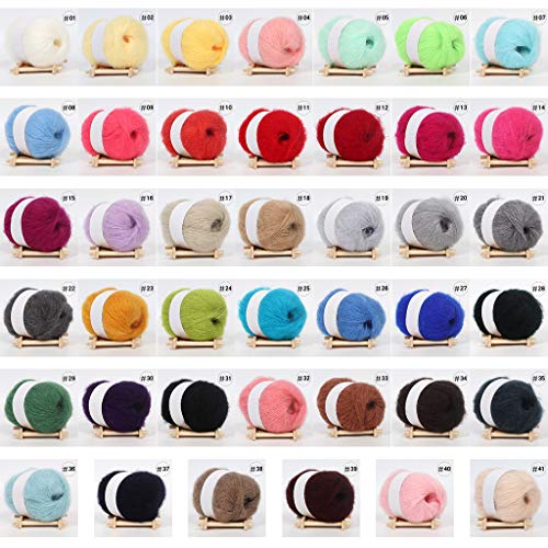 Yanhonin 25g Ovillo De Lana para Tejer De Cachemir, Suave Mohair, Lana para Ropa De Bebé, Bufandas, Sombreros, Ganchillo, Bricolaje, Bufanda, Kit De Ganchillos