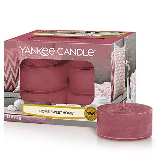 Yankee Candle Dulce hogar Velas de Té Aromáticas Paquete de 12 Unidades, Rojo, 8.8x8.5x6.3 cm