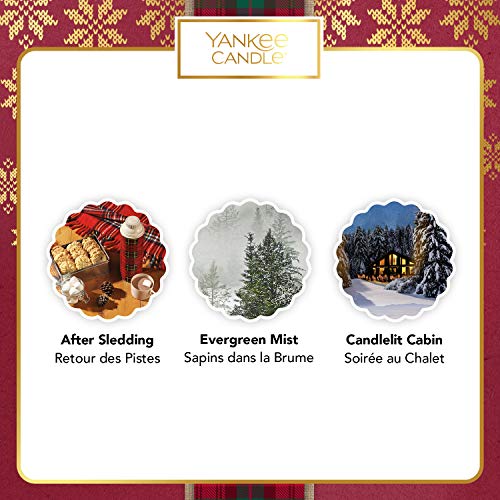 Yankee Candle Set de Regalo con 3 Ceras Aromáticas, Colección Alpine Christmas, Estuche de Regalo Navideño