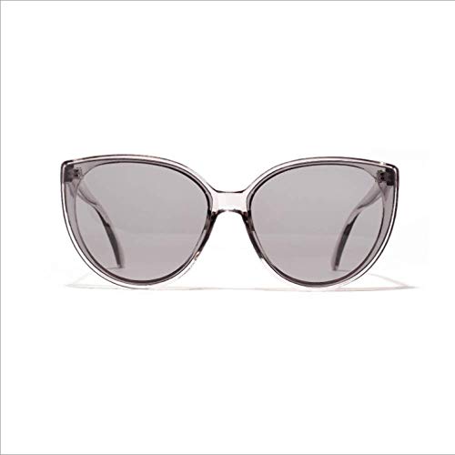 YANPAN Gafas De Sol De Montura Grande De Color Redondo Montura Redonda Ojo De Gato Gafas De Sol De Tendencia Retro Gafas De Sol De Moda Simples Gris Humo