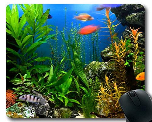 Yanteng Alfombrillas de ratón para Juegos, Tema de Peces Tropicales Lleno de Alfombrilla de ratón con Personalidad