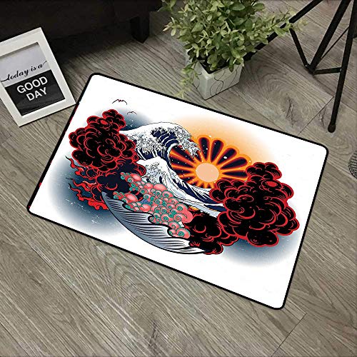 Yaoni Alfombrilla Antideslizante para el baño. Alfrombrillas, Decoración de Tatuajes, Brave Native American Warrior Chief of Tribe con,Alfombra Baño/Habitación Microfibra Antideslizante, 80x50 cm