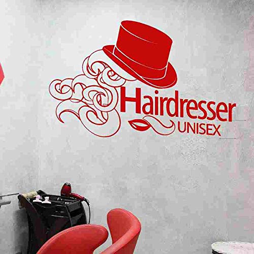 yaonuli Peluquería Etiqueta de la Pared Peluquería Tijeras Vinyl Decal Decoración Mural Peluquería Salón de Belleza Etiqueta 42X33cm