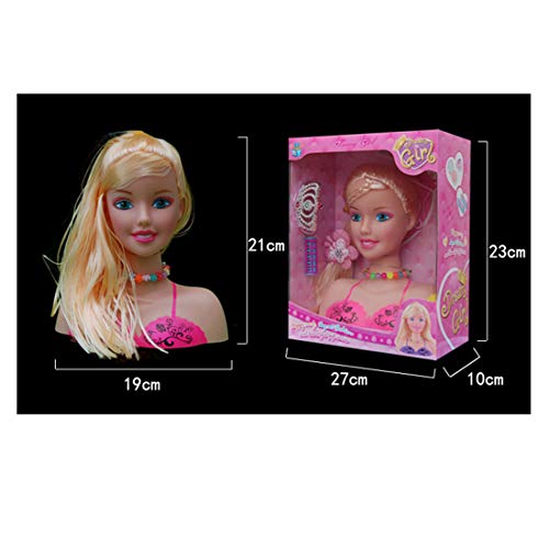 Yavso Cabeza de Muñeca para Peinar y Maquillar, 17Pcs Busto Peinar y Maquillar con Accesorios y Maquillaje Juguete Regalo para Niñas
