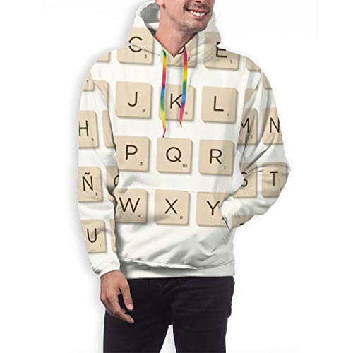 Ye Hua España. Diciembre Scrabble Letters Unisex Pullover Pareja Sudadera con Capucha Sudadera con Capucha Colorido L
