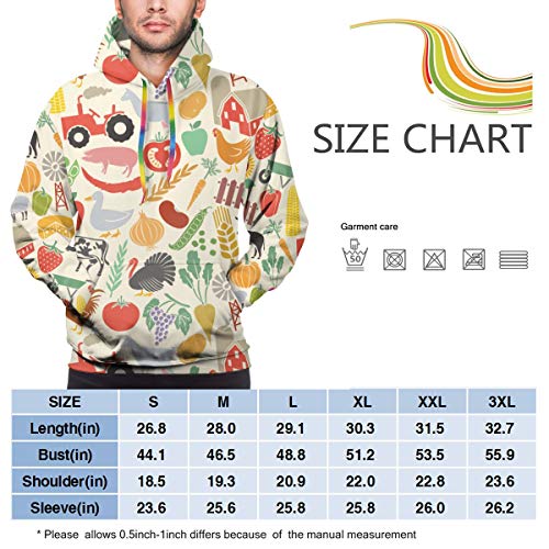 Ye Hua Granja, Molino de Viento, Tractor, Vaca Unisex Moda Impreso Sudaderas con Capucha Sudaderas con Capucha para Deporte y Fiesta XXL