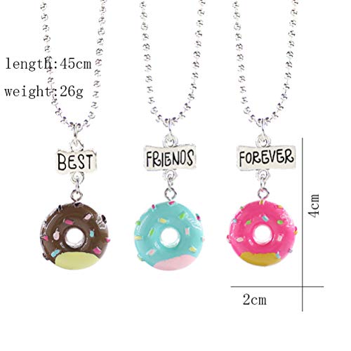 YeahiBaby 3 unids Donut Collar de la Amistad Collares Conjunto suéter Cadena Collar Regalo