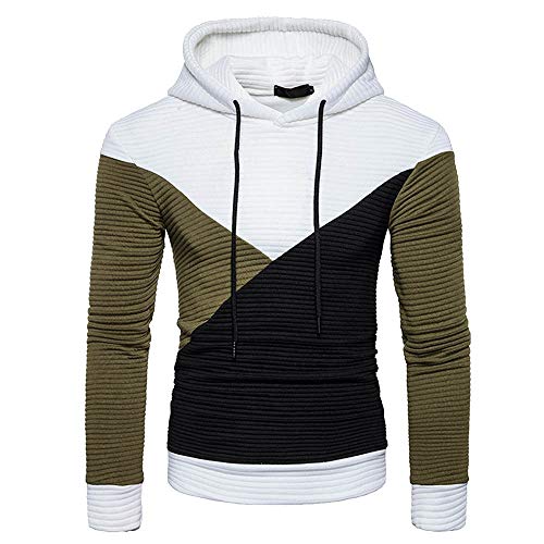 Yesmile ⭐ Hombre sudadera con capucha Invierno calentar elástico traje de deportes al aire libre manga larga Ajustado Delgado patchwork color liso estilo simple