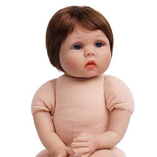 Yesteria Muñeca Renacida Muchacha Vinilo Silicona 2 Trajes Rosa 55 cm Verde con Juguete Rana