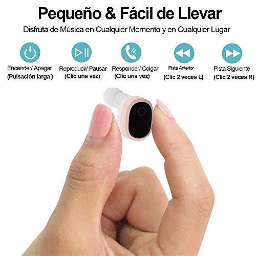 YiYunTE Mini Auriculares Bluetooth 5.0 Inalámbricos TWS Estéreo In Ear Auriculares Micrófono Manos Libres con Caja de Carga Portátil Deportivos Cascos para iPhone Samsung Huawei Android iOS