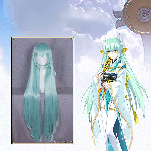 Yjdr Qing Ji Peluca de Fate/Gran Orden Un Descanso de Dos Vacaciones de Cosplay 110 cm/Vestido de Verde la luz hasta Ropa Personalizada