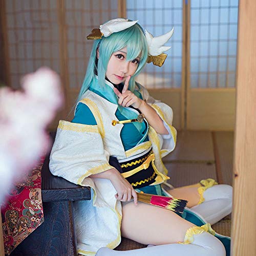 Yjdr Qing Ji Peluca de Fate/Gran Orden Un Descanso de Dos Vacaciones de Cosplay 110 cm/Vestido de Verde la luz hasta Ropa Personalizada