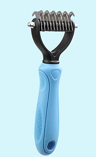 YLCWZD Mascotas Peine Pelocat Hair Remover Peine Perros Desenredante Recorte De Pieles Herramienta De Pincel Desgranante Desgranante para Pelo Largo Y Rizado Peluquería para Mascotas, Azul, S