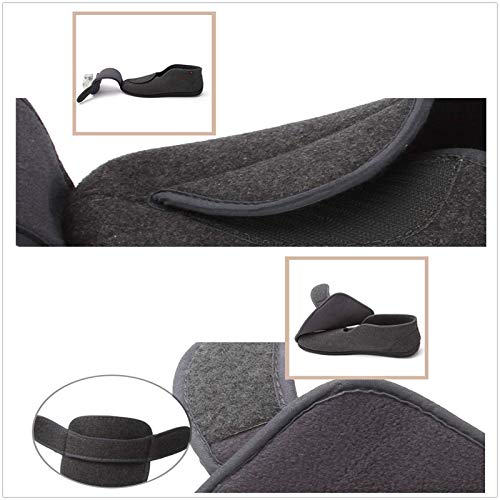 YLME Zapatos Cuidado Invierno, Zapatos Sanos, Zapatos Senderismo, Media-Alta, Ampliando Fußschuhe Diabética, Deformidad Pulgar En Valgo, Pies Ancho Grasa, Mullpflasterfüße,Negro,46 EU