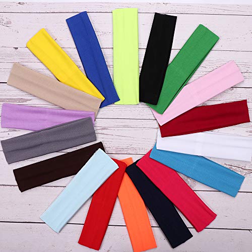 YMHPRIDE 18 piezas diadema de yoga deportivo banda elástica banda para el cabello para niñas damas