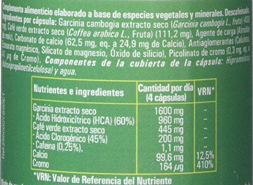 Ynsadiet Garcinia Cambogia Con Extracto de Café Verde Sin Cafeina, Complemento Para la Dieta, Complemento alimenticio Natural, Control de Peso, Perdida de Peso, 90 Cápsulas