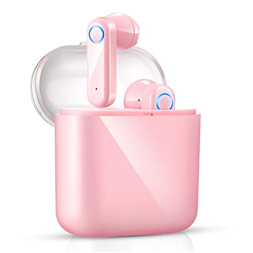 yobola Auriculares Bluetooth Inalámbrico, Bluetooth 5.0 Auriculares 56H Reproducción 3D Stereo HD Cascos Inalámbricos, Binaural Call Auto Pairing, Auriculares Inalámbricos con Funda de Carga Portátil