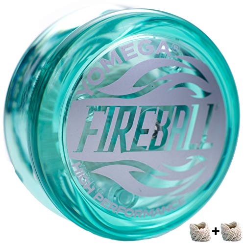 Yomega Fireball - Yoyó transeje de Respuesta Profesional, Ideal para niños y Principiantes Que Quieren Hacer Trucos como los Profesionales + 2 cueras Extra (Verde)