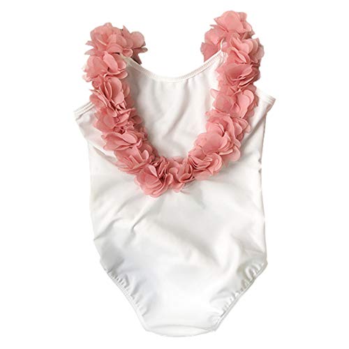 YONKINY Traje de Baño Mama E Hija Verano Bikini de Playa Cintura Alta Bañador Una Pieza Ropa de La Familia (Blanco para Adultos, S)