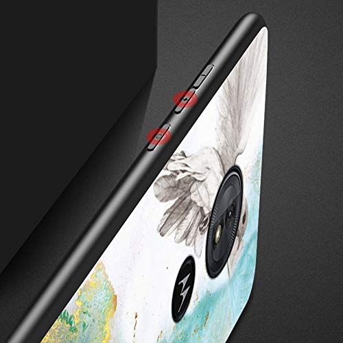 Yoota Funda Motorola Moto G6 Play, Trasera de Cristal Templado Anti-rasguños [Textura mármol] Tapa Borde de Silicona Suave Cáscara Protectora para Motorola Moto G6 Play - Sangre Roja